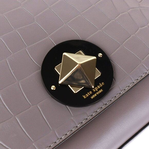 NWT Kate Spade Varick Street ABBIE Croc Satchel Gray - Picture 9 of 11